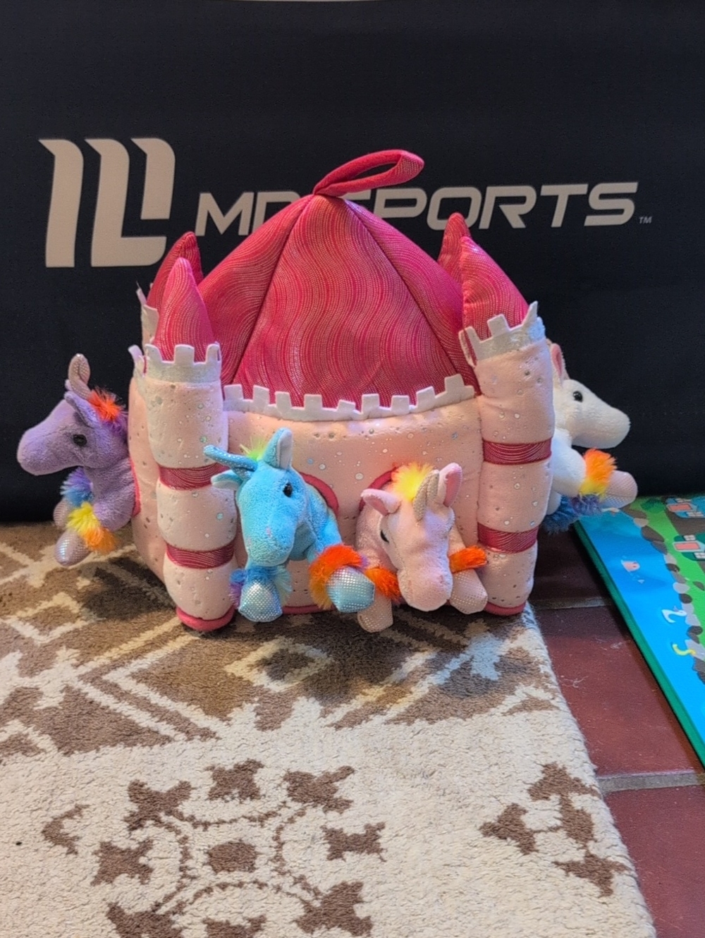 Plush Unicorn Castle Toy - Pink